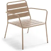 Oviala Fauteuil De Jardin Bas En Métal Taupe