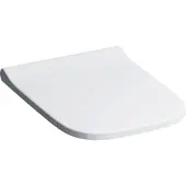 Geberit Smyle Square Siège de WC Slim avec couvercle, Wrap over, antibactérien, charnières QuickRelease, blanc, avec dispositif dabaissement automatique, 500.687.01.1