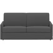 Vente-unique Canapé 2 Places Convertible Express En Tissu Calife - Gris - Couchage 120 Cm - Matelas 14 Cm