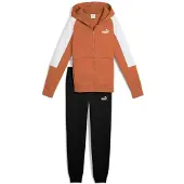 Puma Ess Block Tracksuit Orange 7-8 Years Garçon