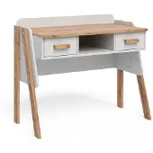 VitaliSpa Bureau Malia Blanc/Artisan 97x51cm avec 2 tiroirs, Model 58372