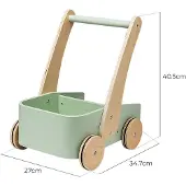 Playwood Grüner Holz-Schubwagen