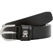 Tommy Hilfiger Ceinture 'Essential Effortless' noir / argent