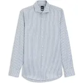BOSS Chemise Slim en twill de coton italien à rayures