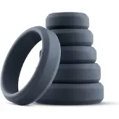 Huismerk - set de 6 cockrings en silicone - gris