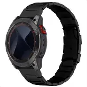 Accezz Bracelet en acier Titane mat - Connexion Garmin 26 mm - Noir