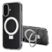 Accezz Coque Ring Stand avec MagSafe pour Apple iPhone 16 - Transparent