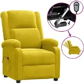 vidaXL Fauteuil relax électrique jaune velours
