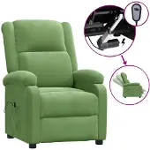 vidaXL Fauteuil relax électrique vert clair velours