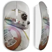 MANIACASE Souris Sans Fil - Star Wars - BB8 - Blanc - USB Wifi - Compatible Mac et PC