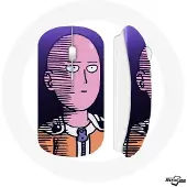 MANIACASE Souris Sans Fil - Saitama One Punch Man - Violet - Compatible Mac et PC - USB wifi - Technologie sans fil