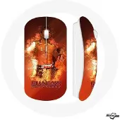MANIACASE Souris sans fil - - Buakaw Banchamek - Orange - Clé USB wifi incluse - Compatible Mac et PC