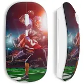 MANIACASE Souris sans fil - - Football Américain - Clé USB WiFi incluse - Compatible Mac et PC - Blanc