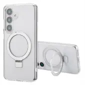 Accezz Coque Ring Stand avec MagSafe pour Samsung Galaxy S25 - Transparent