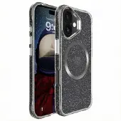 IMoshion Coque arrière Transparente Pailletée avec MagSafe pour Apple iPhone 16 - Argent