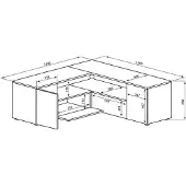 Temahome Meuble TV Cleo 130cm - noir/chêne