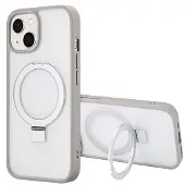 Accezz Coque Ring Stand avec MagSafe pour Apple iPhone 15 - Gris