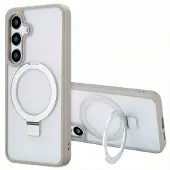 Accezz Coque Ring Stand avec MagSafe pour Samsung Galaxy S24 - Gris
