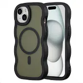 Selencia Coque arrière Wavy avec MagSafe pour Apple iPhone 15 - Noir