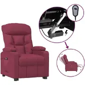 vidaXL Fauteuil relax électrique vin rouge tissu