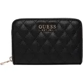 GUESS Femmes, Portefeuille, Atabey SLG Medium Zip Around Wallet, Noir