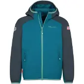 TROLLKIDS Veste Halsafjord pour enfant, taille 104, bleu Atlantique/bleu marine foncé/turquoise foncé