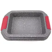 Platinum Set De 3 Plats De Cuisson Revêtement Marbre 3 Tailles