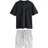 Next Pyjama court gris clair / noir