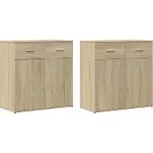 vidaXL Sideboards 2 pcs. chêne Sonoma 79x38x80 cm bois composite