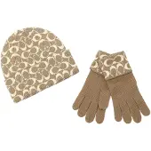 Coach Bonnet champagne / marron chiné