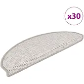 vidaXL Tapis d'escalier autocollants 30 pcs 65x21x4 cm platine