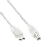 InLine 34557T USB 2.0 Kabel, A an B, transparent, 7m