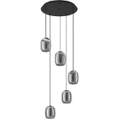 Eglo Lampe pendante de table à manger Ciampino 5L - verre dépoli fumé