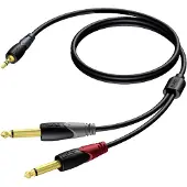 Procab CLA713/1.5 - Câble 3.5 jack male stereo vers 6.3 jack male mono - 1.5 m
