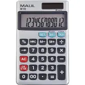MAUL Calculatrice de poche M112 argent (Cellules solaires, Piles)