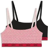 HUGO 10272521 Bralette Bra 2 Units Noir,Rose XL Femme
