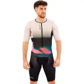 Santini Viper Short Sleeve Trisuit Beige M Homme