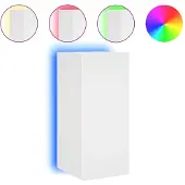 vidaXL Armoire TV murale avec lampes LED blanc 30,5x35x70 cm