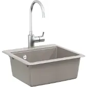 vidaXL Lavabo, composé de 80 % de quartz et 20 % de résine, dimensions 470 x 440 mm, couleur grise
