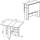 Symbiosis Table à manger pliable Papillon 103 cm - chêne