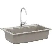vidaXL Lavabo en granit, 795 x 505 mm, gris