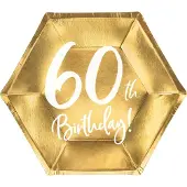Party Deco Assiette 60 ans en or (6x)