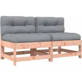 vidaXL Canapé central avec coussin 2 pcs. Bois massif Douglas