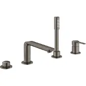 GROHE Lineare robinet baignoire sur gorge 4 trous avec douchette brushed hard graphite