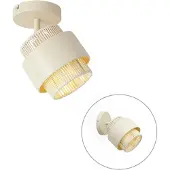 QAZQA Spot moderne beige avec corde, rotatif et inclinable - Kora