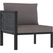 vidaXL Canapé d'angle avec accoudoir à droite, en rotin synthétique, anthracite