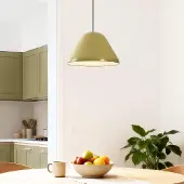 LumenXL Suspension Calyx en vert kaki brillant avec intérieur blanc