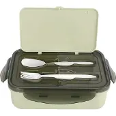 Cheffinger Récipient Alimentaire 1.3l Cf-5031 Avec Cuillère Et Fourchette Vert