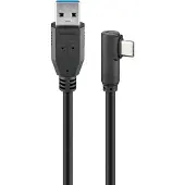 Goobay Câble USB 3.0 vers USB type C coudé - 50 cm