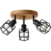Brilliant Plafondspot Gwen E14 max 3x40W - Hout/Zwart